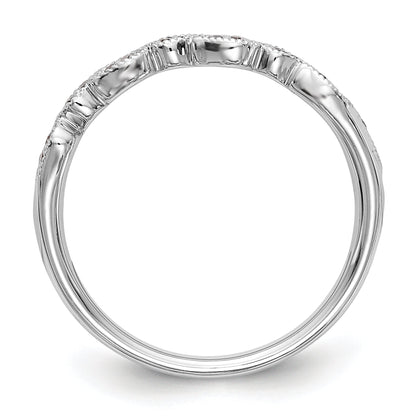 0.10ct. CZ Solid Real 14K White Gold Wedding Band Ring