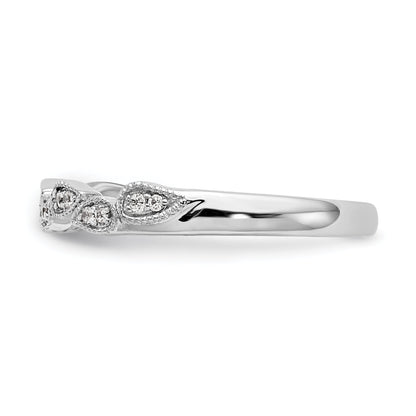 0.10ct. CZ Solid Real 14K White Gold Wedding Band Ring