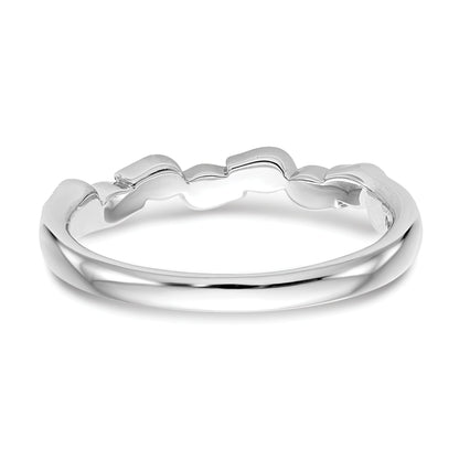 0.10ct. CZ Solid Real 14K White Gold Wedding Band Ring