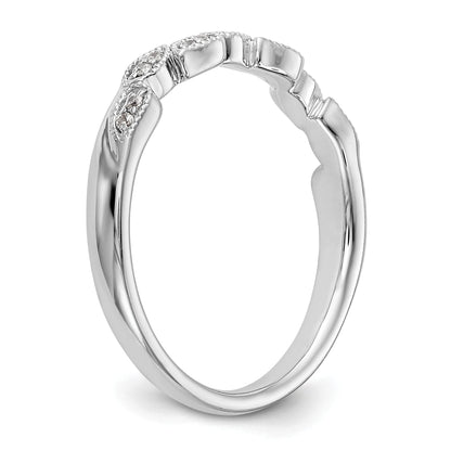 0.10ct. CZ Solid Real 14K White Gold Wedding Band Ring
