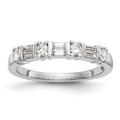 14K White Gold Real Diamond Band