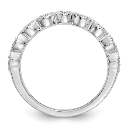 0.10ct. CZ Solid Real 14K White Gold Wedding Band Ring