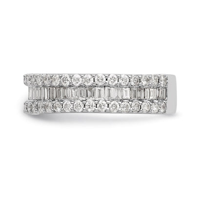 14K White Gold Real Diamond Band