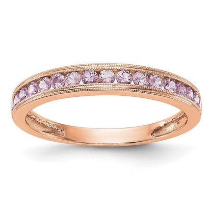 14k Rose Gold Pink Sapphire Band