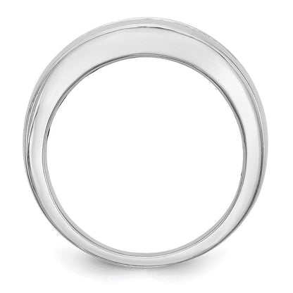 14K White Gold 5-Stone Real Diamond Men's Channel Band