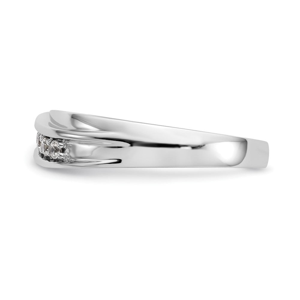 14K White Gold Real Diamond Men's Band
