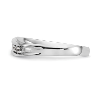 14K White Gold Real Diamond Men's Band