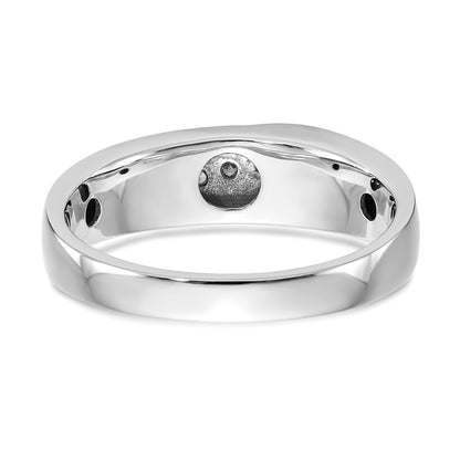 14K White Gold Real Diamond Men's Band