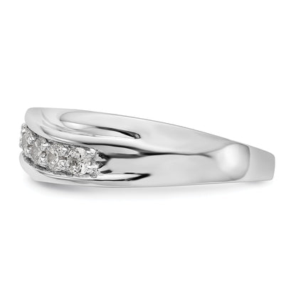 0.49ct. CZ Solid Real 14K White Gold Men's Wedding Band Ring