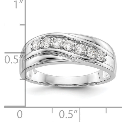 0.49ct. CZ Solid Real 14K White Gold Men's Wedding Band Ring