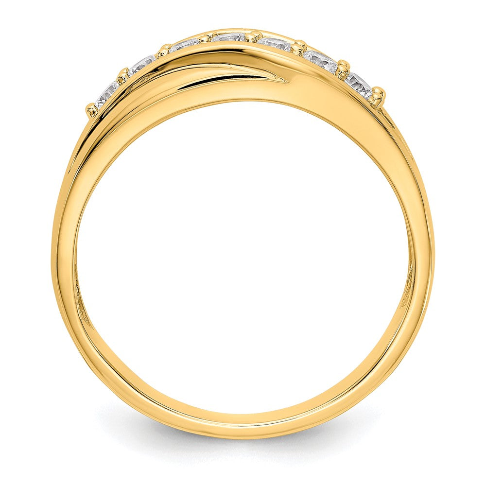14K Yellow Gold Real Diamond Men's Band