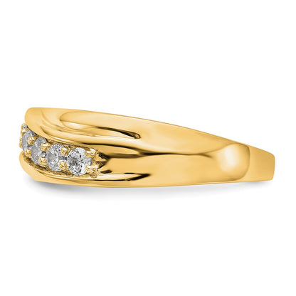 14K Yellow Gold Real Diamond Men's Band