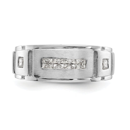 0.60ct. CZ Solid Real 14K White Gold Men's Wedding Band Ring