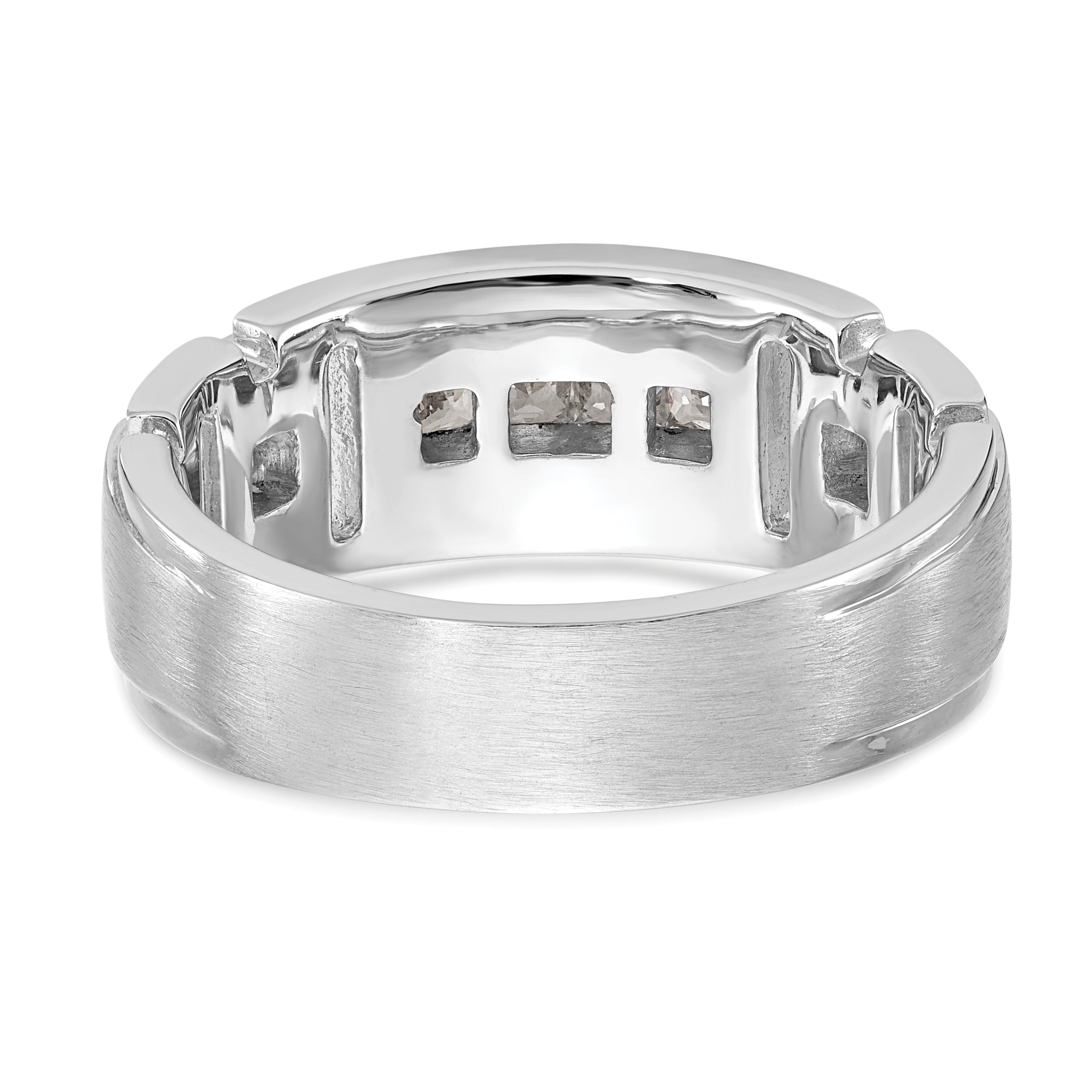 0.60ct. CZ Solid Real 14K White Gold Men's Wedding Band Ring