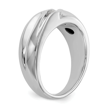 0.34ct. CZ Solid Real 14K White Gold Men's Wedding Band Ring