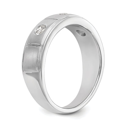 0.35ct. CZ Solid Real 14K White Gold Men's Wedding Band Ring