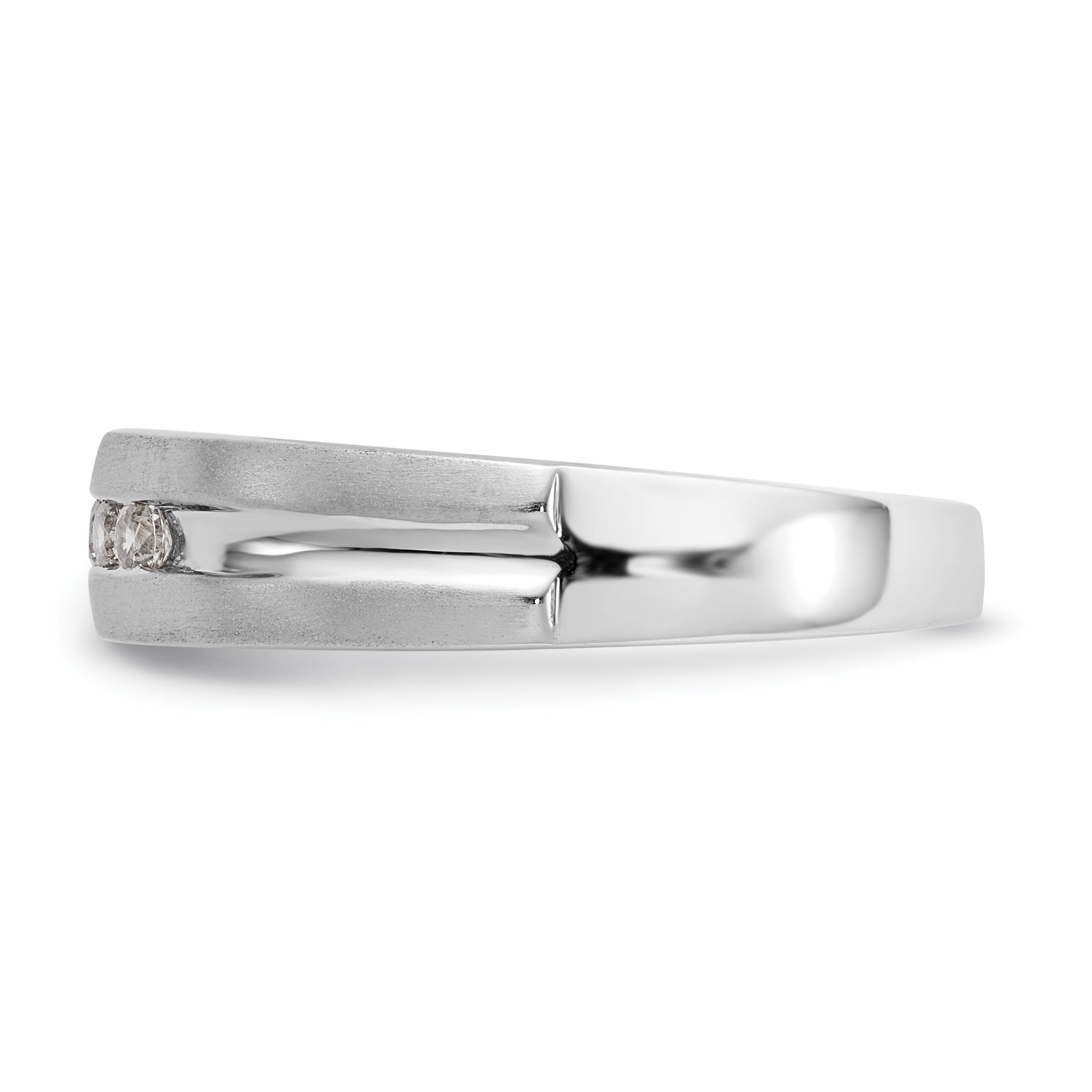 0.25ct. CZ Solid Real 14K White Gold Men's Wedding Band Ring