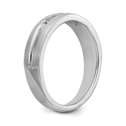 0.25ct. CZ Solid Real 14K White Gold Men's Wedding Band Ring