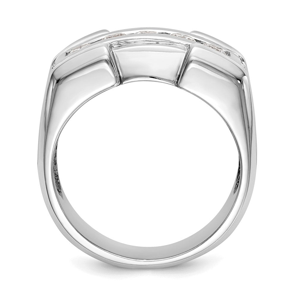0.64ct. CZ Solid Real 14k White Gold Men's Wedding Band Ring