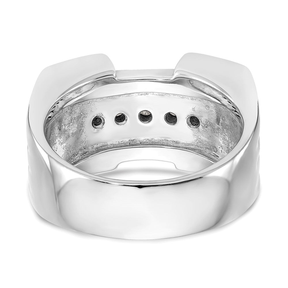 0.64ct. CZ Solid Real 14k White Gold Men's Wedding Band Ring