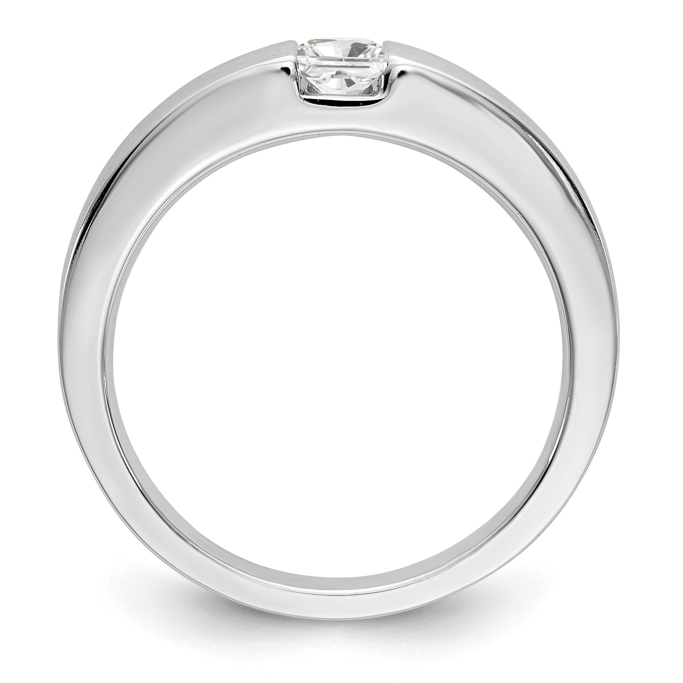 0.33ct. CZ Solid Real 14K White Gold Men's Wedding Band Ring