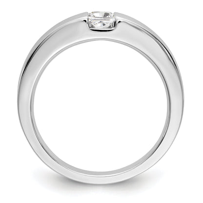 0.33ct. CZ Solid Real 14K White Gold Men's Wedding Band Ring