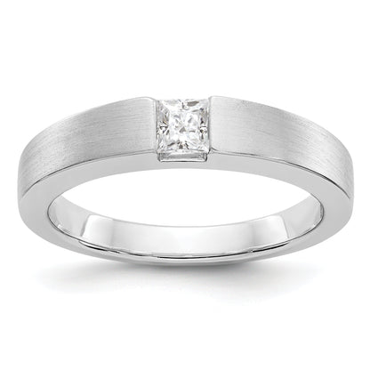 0.33ct. CZ Solid Real 14K White Gold Men's Wedding Band Ring