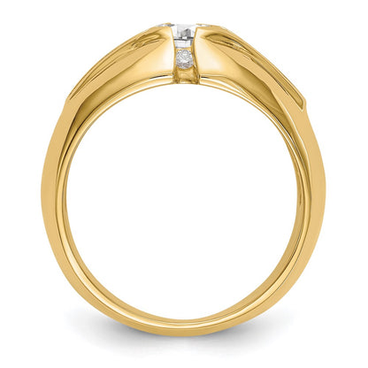 14K Yellow Gold Real Diamond Men's Semi Mount Band