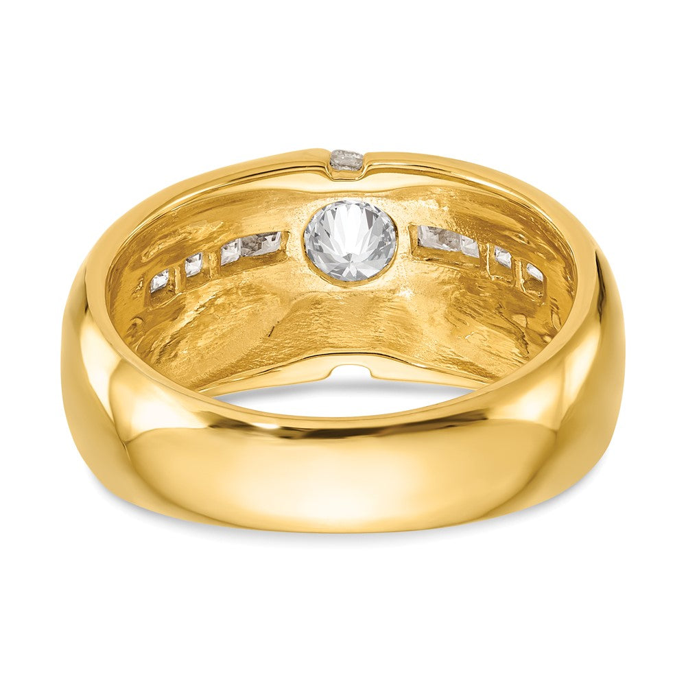 14K Yellow Gold Real Diamond Men's Semi Mount Band