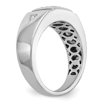 0.13ct. CZ Solid Real 14K White Gold Men's Wedding Band Ring