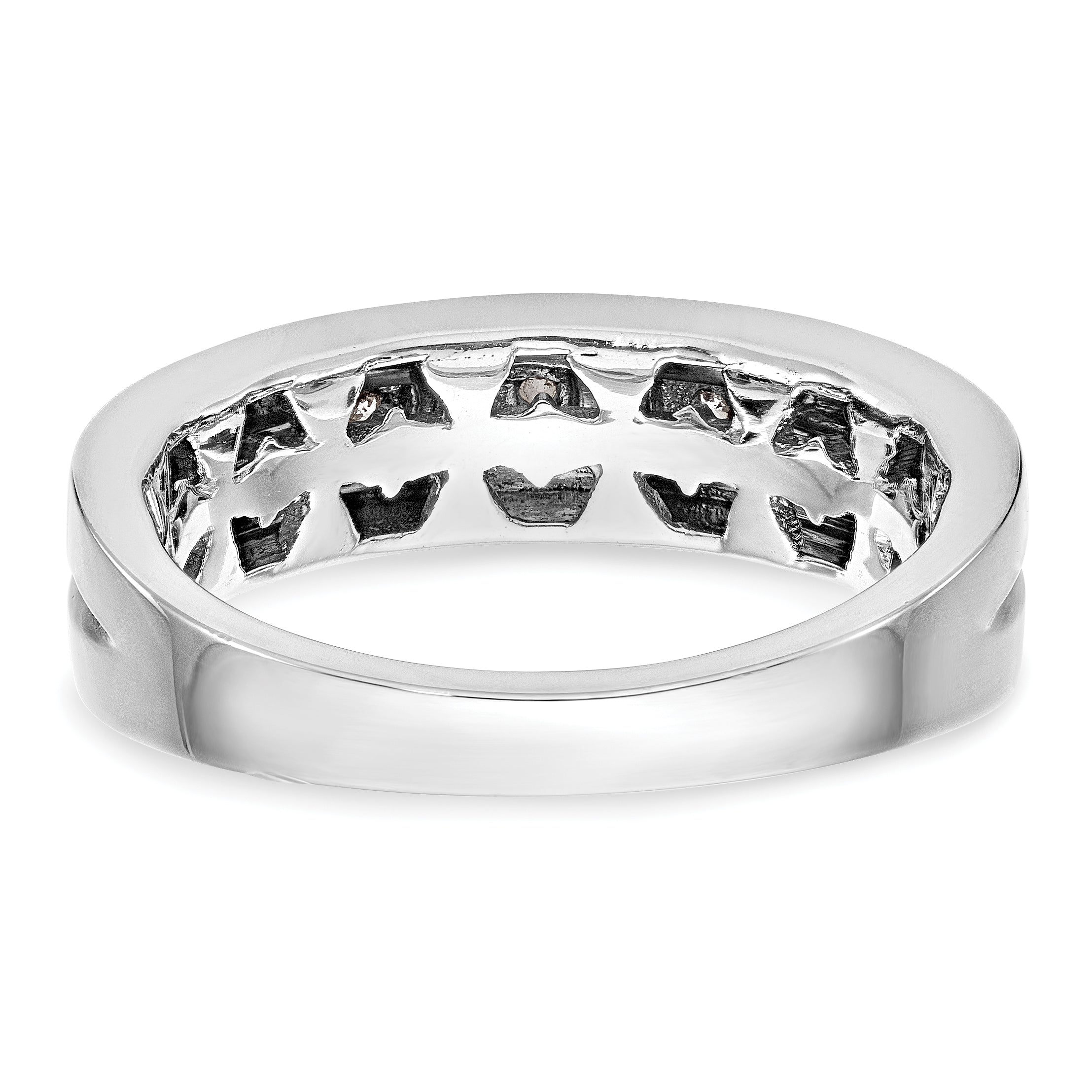 0.05ct. CZ Solid Real 14K White Gold Men's Wedding Band Ring