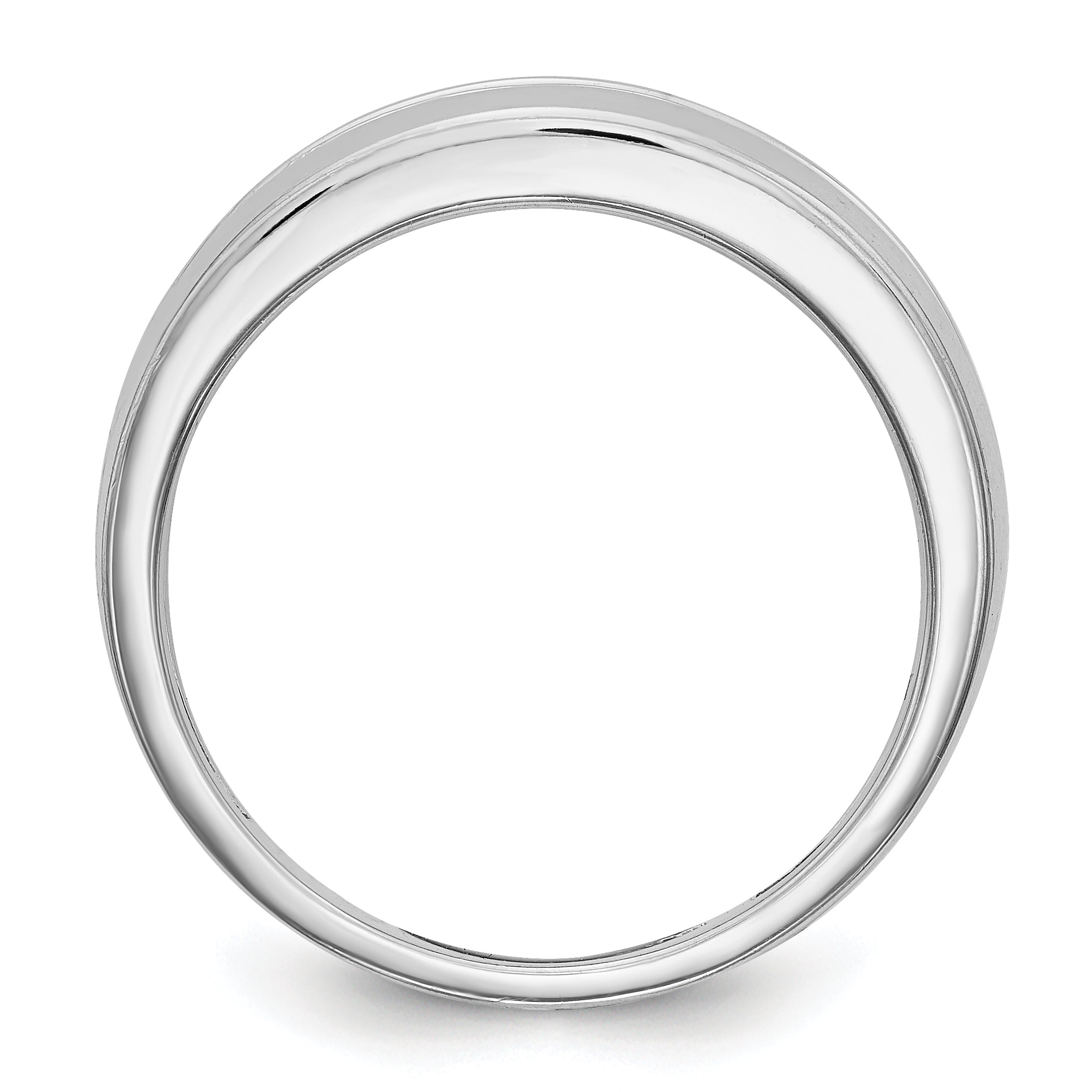 0.13ct. CZ Solid Real 14K White Gold Men's Wedding Band Ring