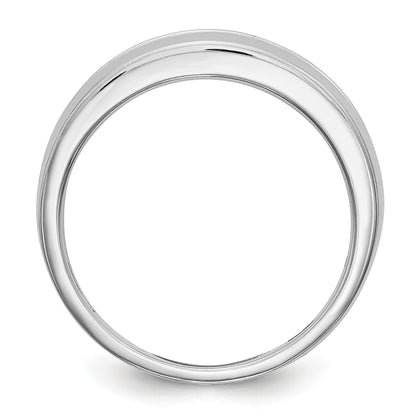 0.13ct. CZ Solid Real 14K White Gold Men's Wedding Band Ring