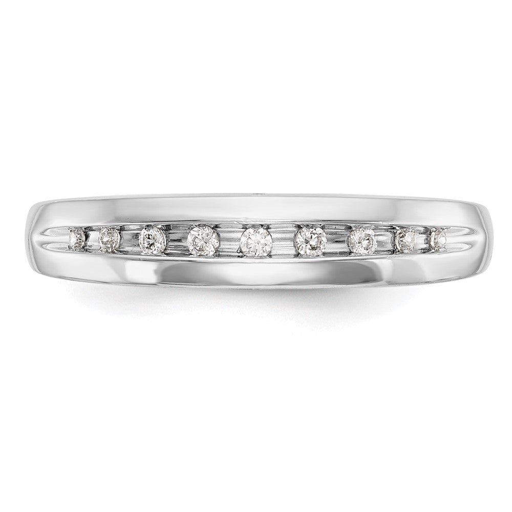 14K White Gold Real Diamond Men's Band