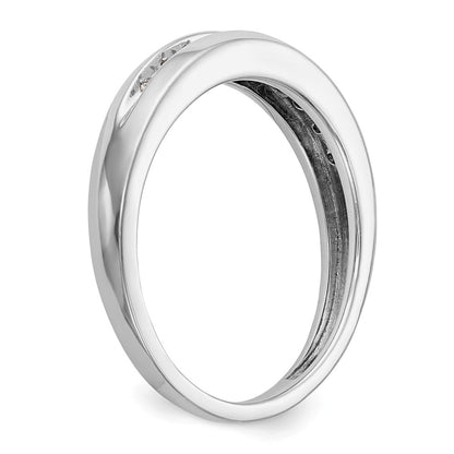 14K White Gold Real Diamond Men's Band