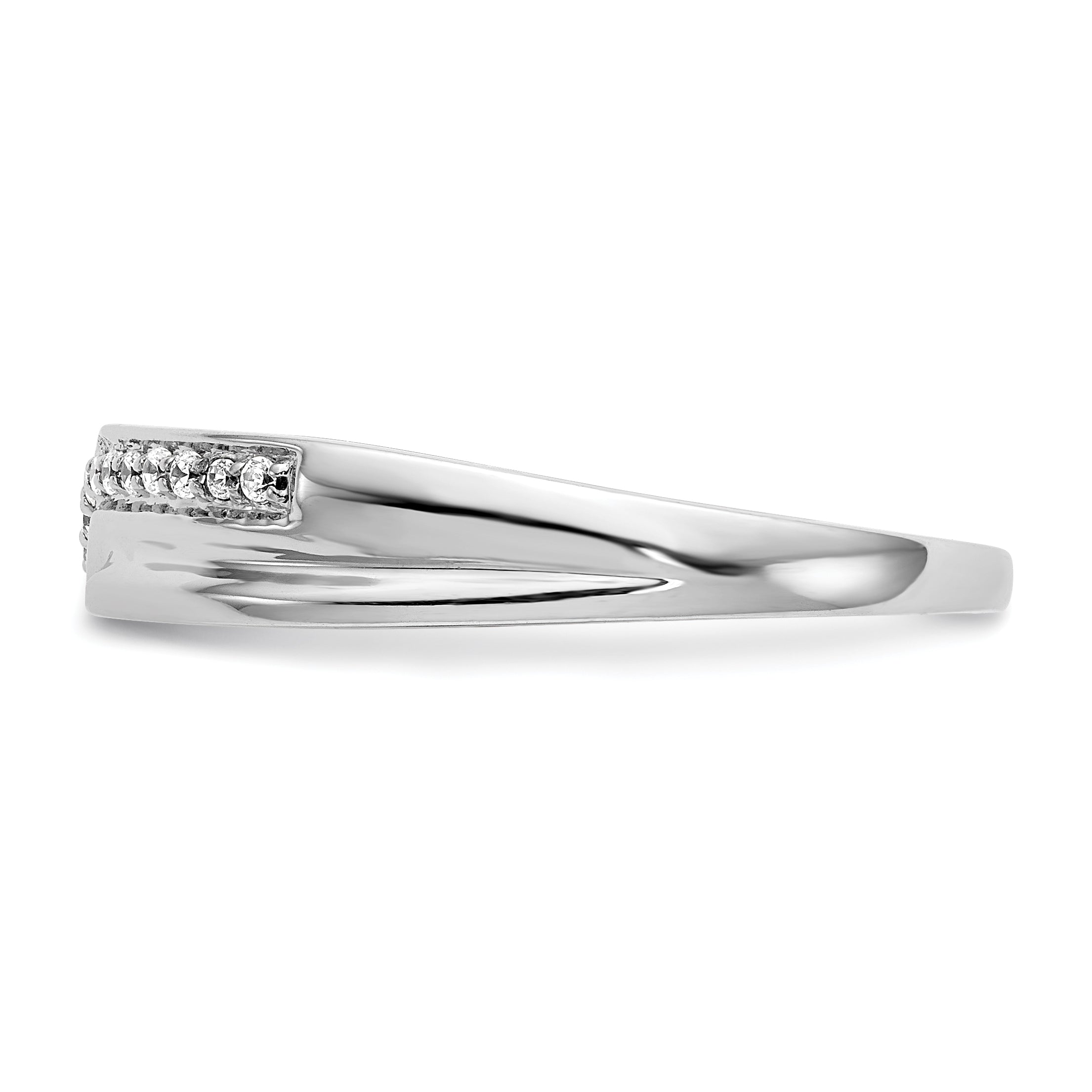 0.10ct. CZ Solid Real 14K White Gold Men's Wedding Band Ring