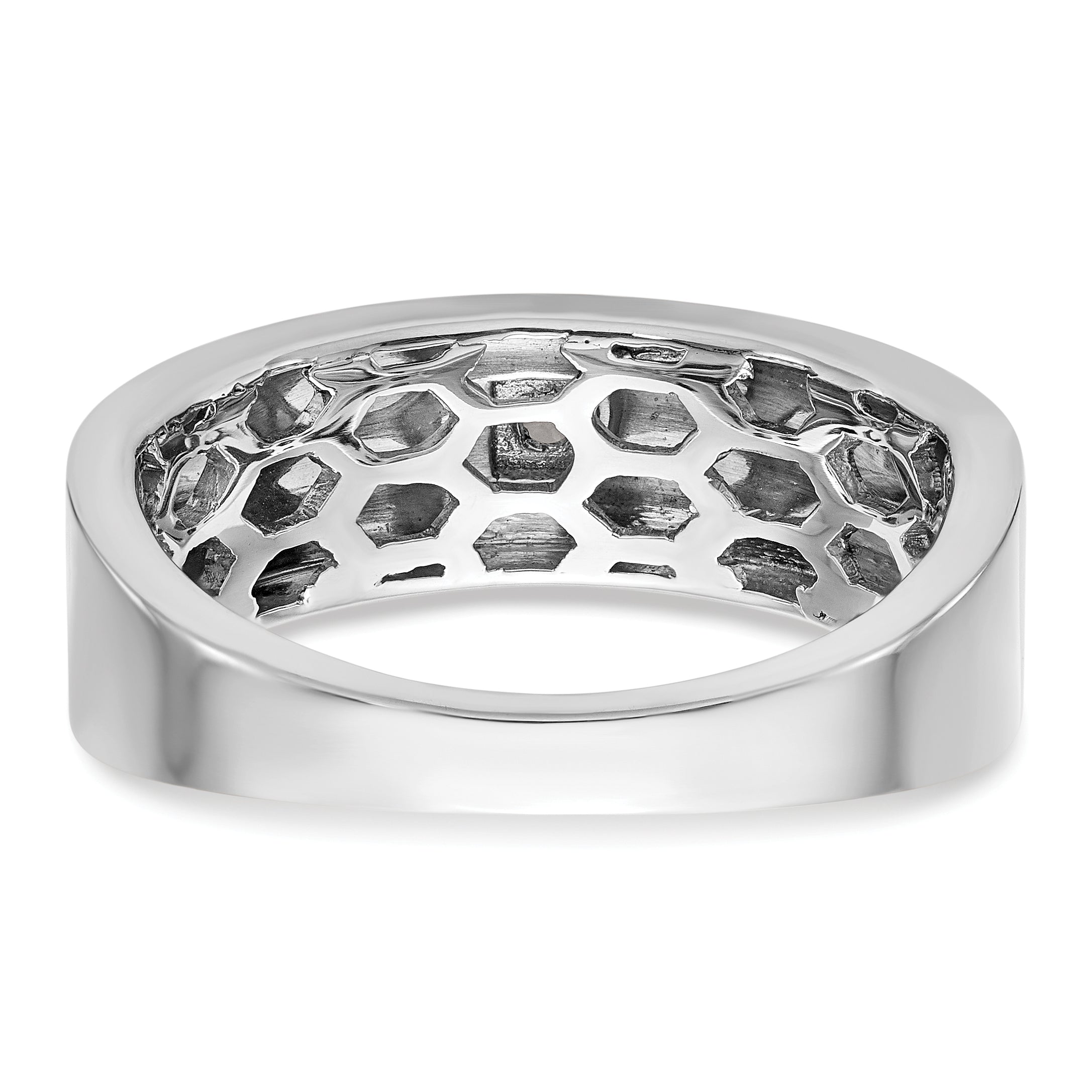 0.08ct. CZ Solid Real 14K White Gold Men's Wedding Band Ring