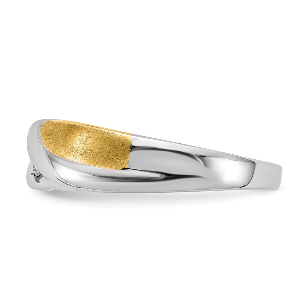 14k White u0026 Yellow Gold Real Diamond Men's Ring