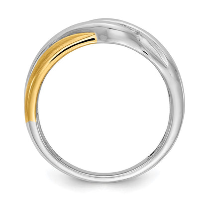 14k White u0026 Yellow Gold Real Diamond Men's Ring