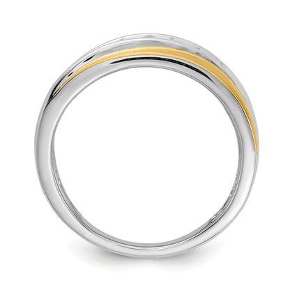 0.50ct. CZ Solid Real 14k White u0026 Yellow Gold Men's Ring