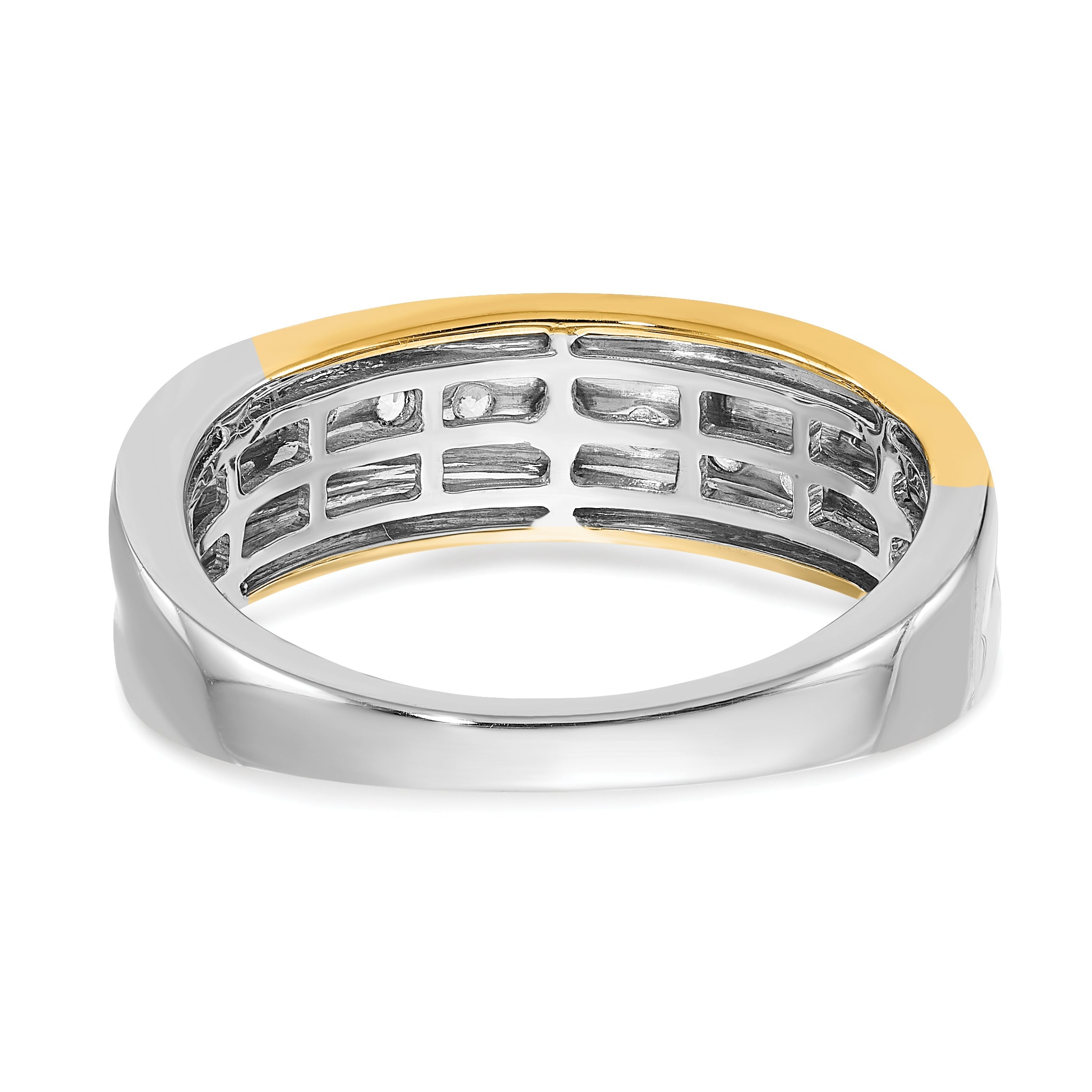 0.50ct. CZ Solid Real 14k White u0026 Yellow Gold Men's Ring