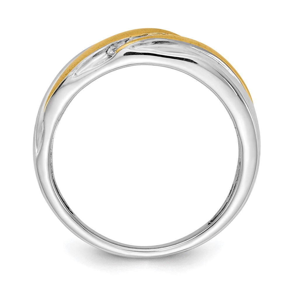14k White u0026 Yellow Gold Real Diamond Men's Ring