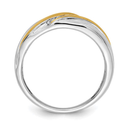 14k White u0026 Yellow Gold Real Diamond Men's Ring