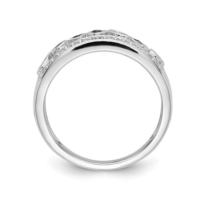 14k White Gold Real Diamond u0026 Emerald Fancy Ring