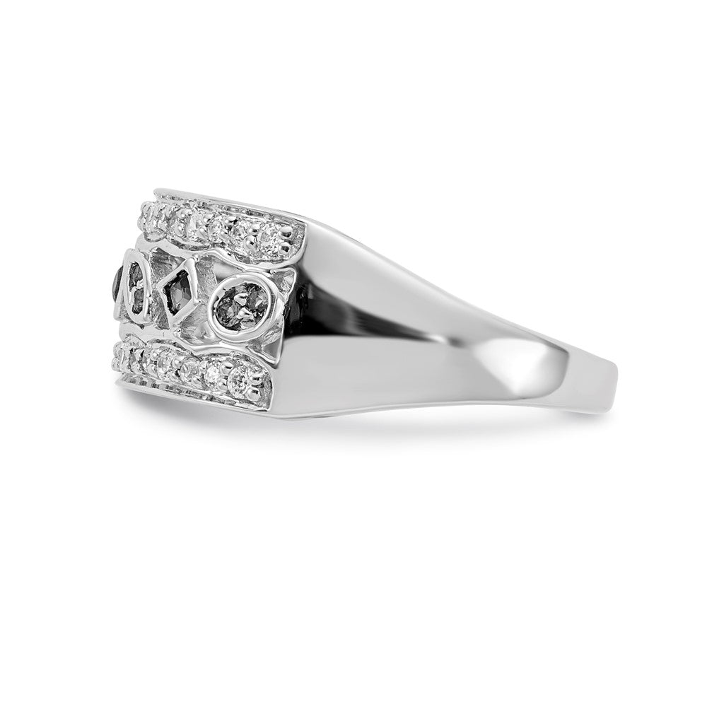14k White Gold Real Diamond u0026 Emerald Fancy Ring