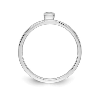 14k White Gold Blue Topaz Ring