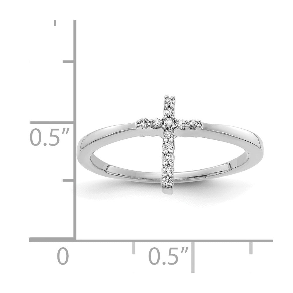 (Custom Order) 18k White Gold Real Diamond Cross Ring