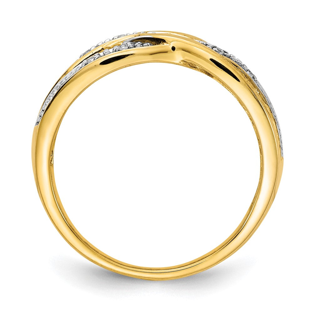 14K Yellow Gold Rhodium Real Diamond Ring – goldia.com.au