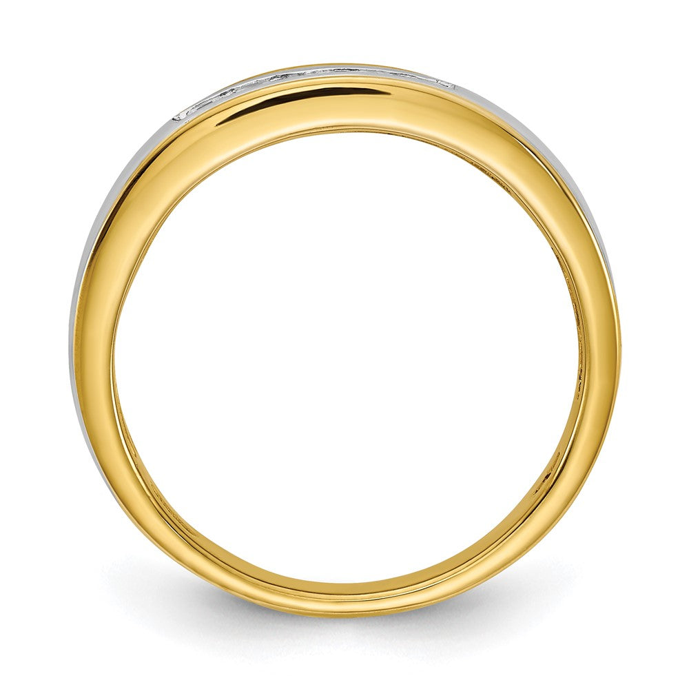 14k Yellow u0026 White Gold Real Diamond Men's Ring