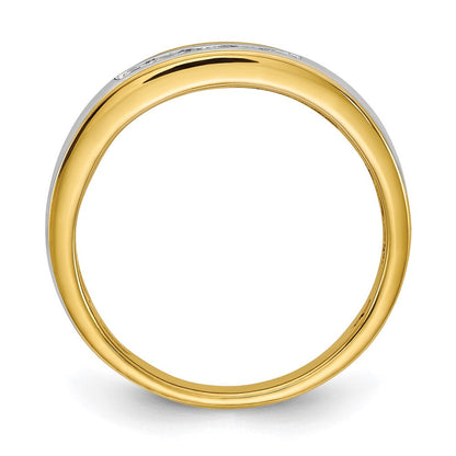 14k Yellow u0026 White Gold Real Diamond Men's Ring